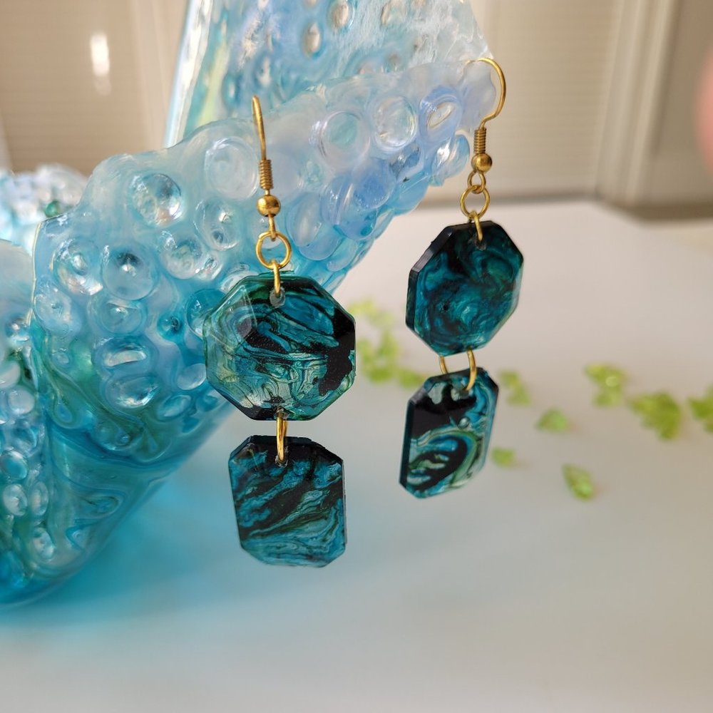 Long Earrings jewelry Resin Handmade